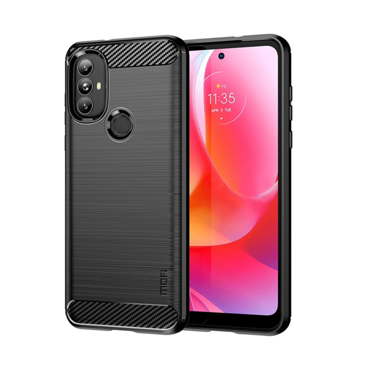 MOFI Gentleness Brushed Carbon Fiber Soft TPU Case, For Motorola Moto G71 5G, For Motorola Moto G200 5G / Edge S30, For Motorola Moto G Power 2022