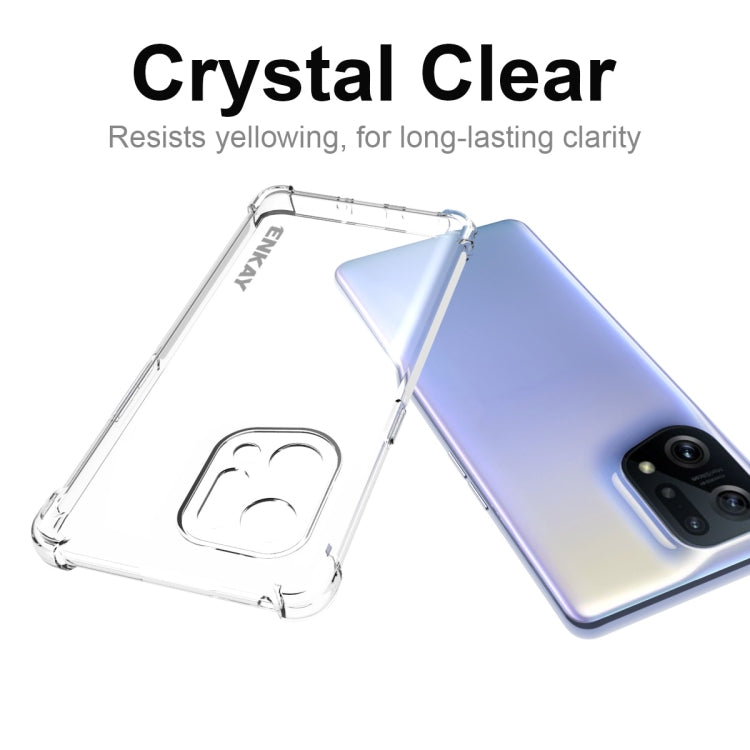 For OPPO Find X5 ENKAY Clear TPU Shockproof Case Soft Anti-slip Cover