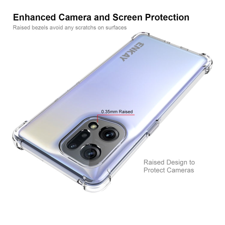 For OPPO Find X5 ENKAY Clear TPU Shockproof Case Soft Anti-slip Cover
