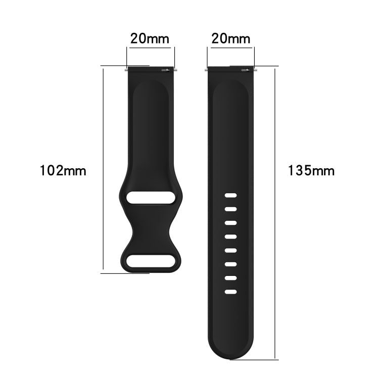 20mm Solid Color Silicone Watch Band, For Garmin Vivoactive3, For Garmin Venu