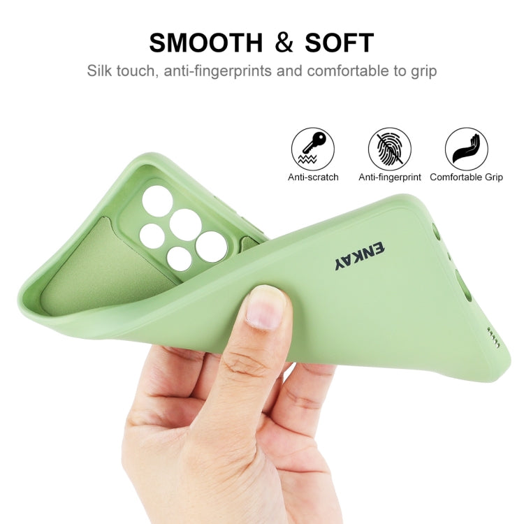 For Samsung Galaxy A52 5G ENKAY Liquid Silicone Soft Shockproof Phone Case(Light Green)