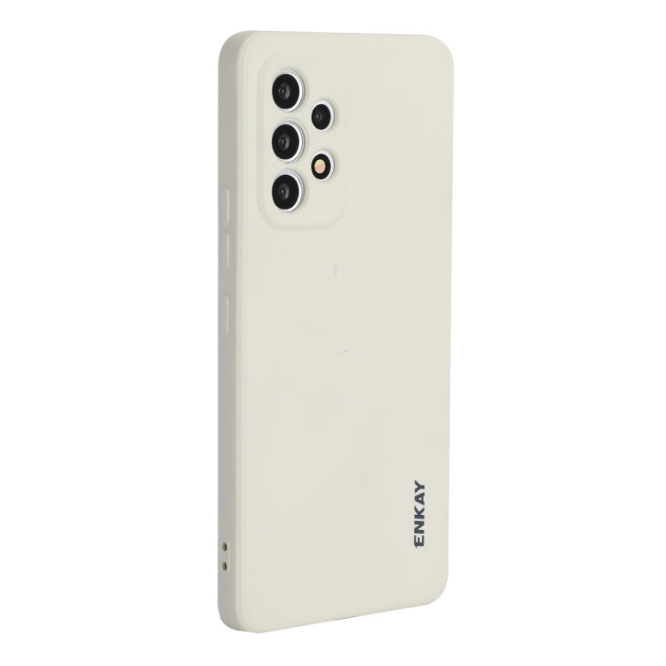 For Samsung Galaxy A53 5G ENKAY Liquid Silicone Soft Shockproof Phone Case(Beige)