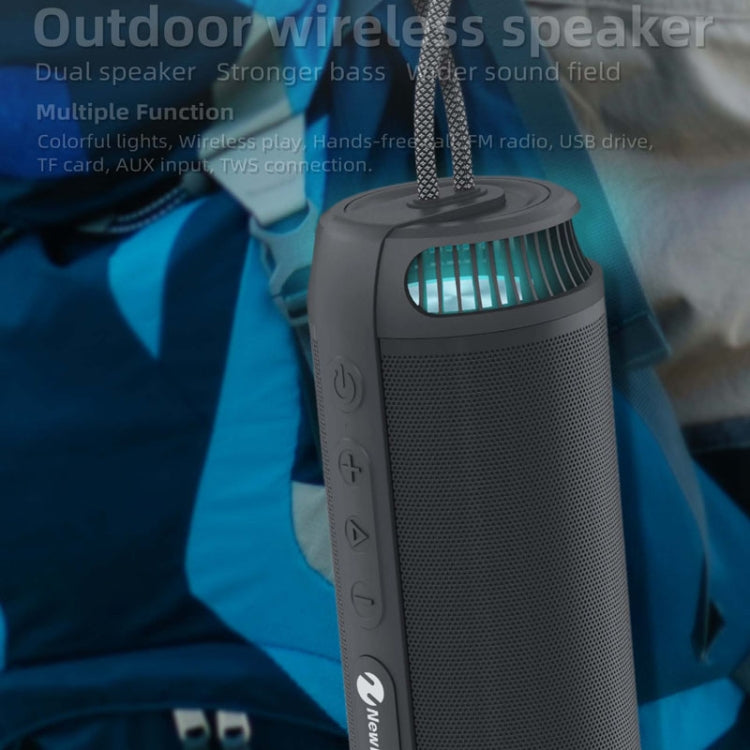 NewRixing NR9015 14W Portable IPX6 Waterproof TWS Stereo Bluetooth Speaker(Black)