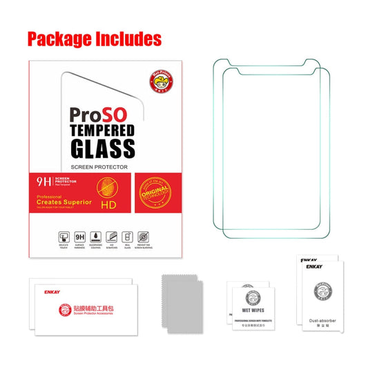 2 PCS ENKAY 205 x 120mm Universal 8.0 inch 0.3mm Explosion-proof Tempered Glass Film