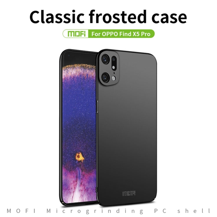 For OPPO Find X5 Pro MOFI Frosted PC Ultra-thin Hard Case(Black)