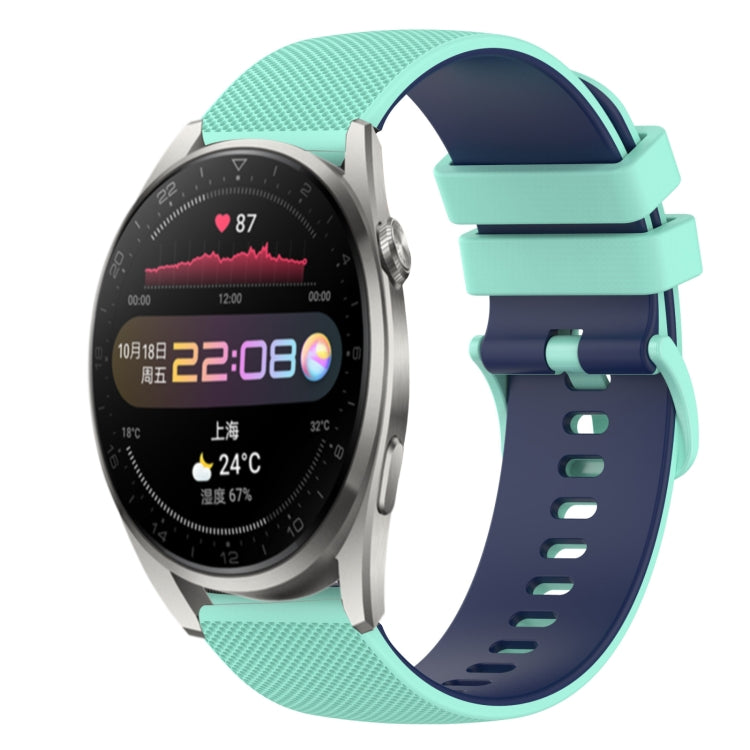 22mm Checkered Two-Color Silicone Watch Band, For Huawei Watch 3 Pro, For Huawei GT2 Pro