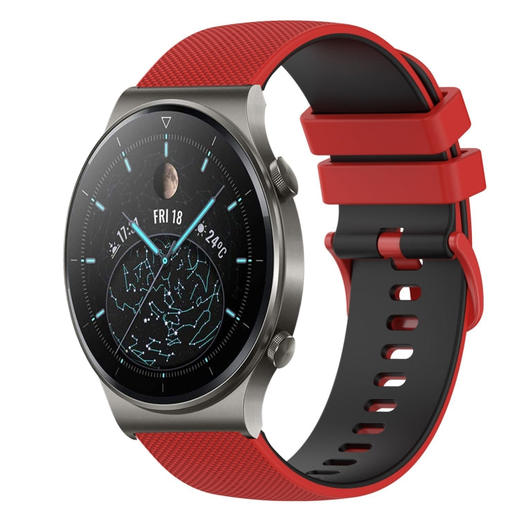 22mm Checkered Two-Color Silicone Watch Band, For Huawei Watch 3 Pro, For Huawei GT2 Pro