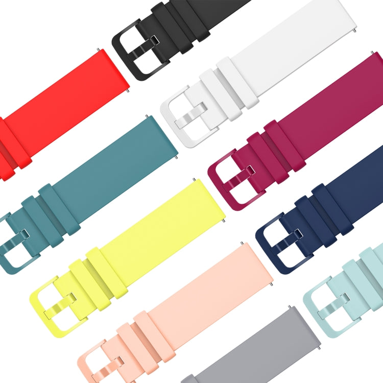 For Amazfit Stratos 22mm Solid Color Soft Silicone Watch Band(White)