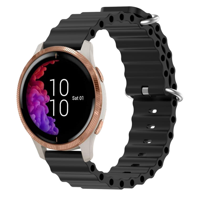 20mm Ocean Style Silicone Solid Color Watch Band, For Garmin Forerunner 55, For Garmin Venu