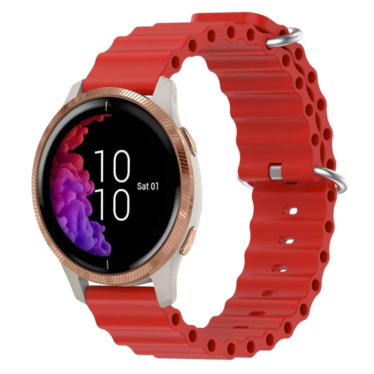 20mm Ocean Style Silicone Solid Color Watch Band, For Garmin Forerunner 55, For Garmin Venu