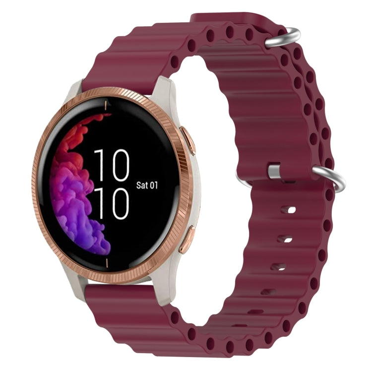 20mm Ocean Style Silicone Solid Color Watch Band, For Garmin Forerunner 55, For Garmin Venu