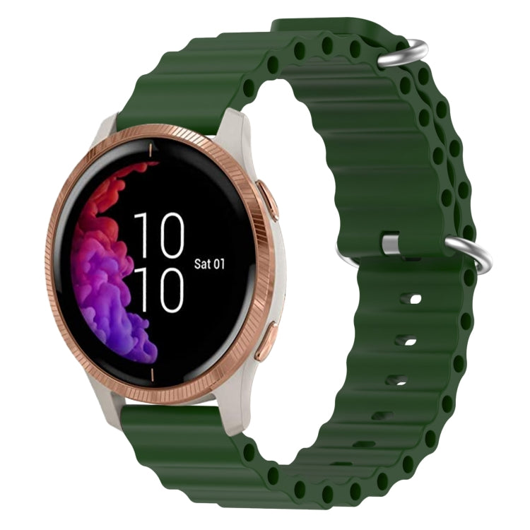 20mm Ocean Style Silicone Solid Color Watch Band, For Garmin Forerunner 55, For Garmin Venu