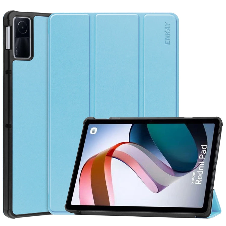 For Xiaomi Redmi Pad 10.61 inch ENKAY Tri-fold Custer Texture Leather Stand Smart Case, For Xiaomi Redmi Pad 10.61 inch