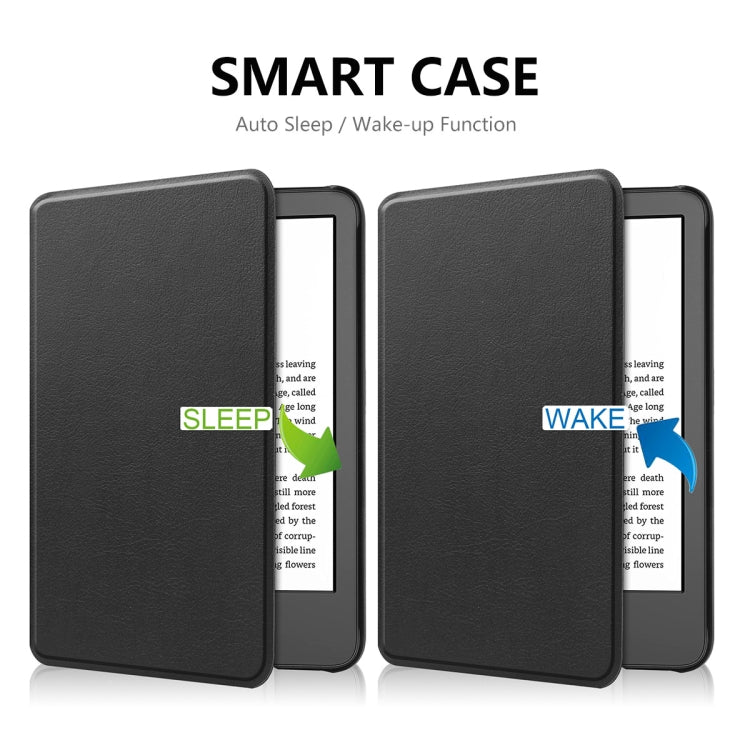 For Amazon Kindle 2022 Gen11 ENKAY Custer Texture Leather Smart Case(Light Blue)
