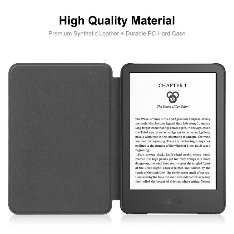 For Amazon Kindle 2022 Gen11 ENKAY Custer Texture Leather Smart Case(Light Blue)