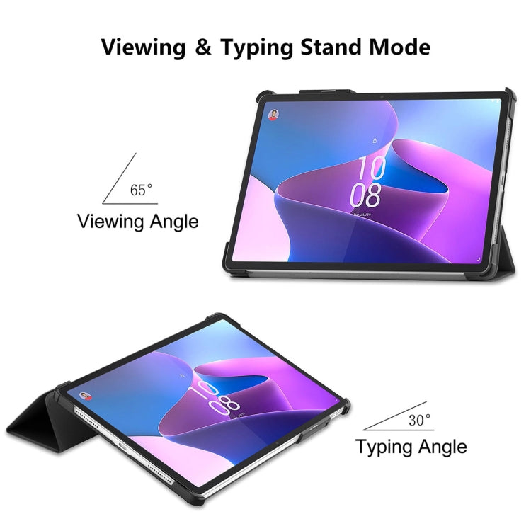 For Lenovo Tab P11 Pro Gen2 11.2 inch 2022 ENKAY Tri-fold Custer Texture Leather Stand Smart Case(Light Blue)