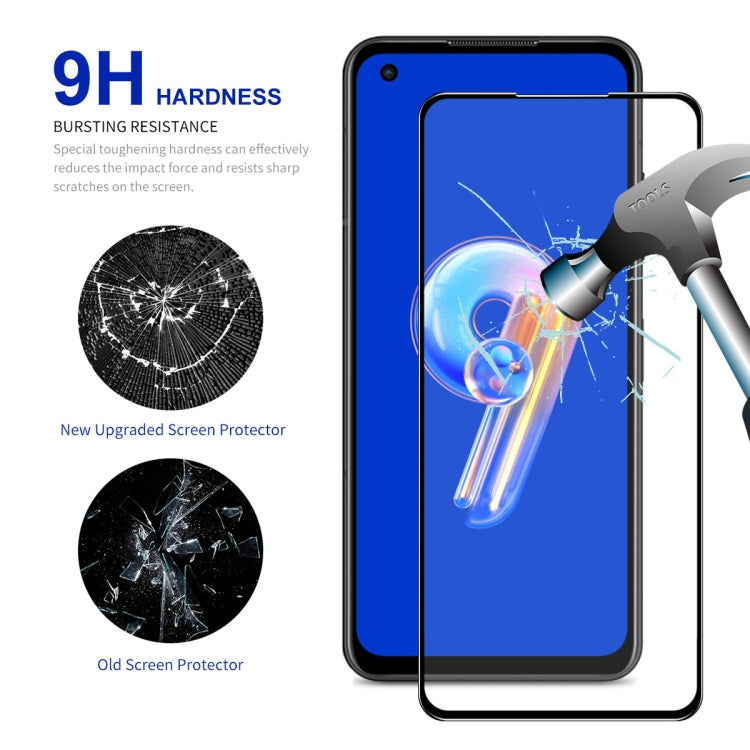 For Asus Zenfone 9 5pcs ENKAY Full Glue 0.26mm 9H 2.5D Tempered Glass Full Film