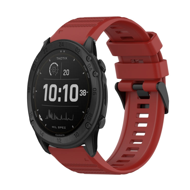 26mm Horizontal Texture Silicone Watch Band with Removal Tool, For Garmin Fenix 7X, For Garmin Fenix 7X Solar, For Garmin Tactix Delta
