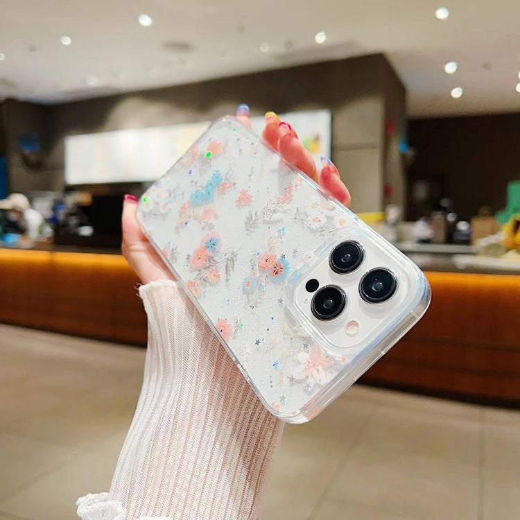 Fresh Small Floral Epoxy TPU Phone Case, For iPhone 16 Pro Max, For iPhone 16 Pro, For iPhone 16 Plus, For iPhone 16