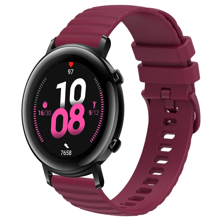 20mm Wavy Dot Pattern Solid Color Silicone Watch Band, For Huawei Watch GT2 42mm, For Huawei Watch 2