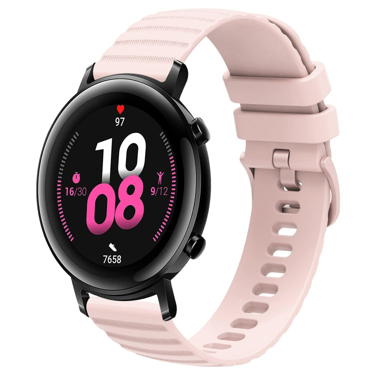 20mm Wavy Dot Pattern Solid Color Silicone Watch Band, For Huawei Watch GT2 42mm, For Huawei Watch 2