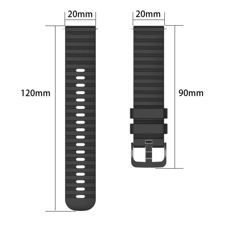 20mm Wavy Dot Pattern Solid Color Silicone Watch Band, For Huawei Watch GT2 42mm, For Huawei Watch 2