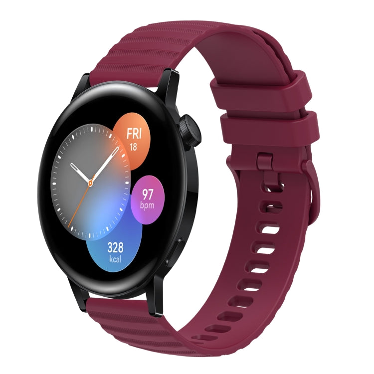 22mm Wavy Dot Pattern Solid Color Silicone Watch Band, For Huawei Watch GT Runner, For Huawei Watch 3