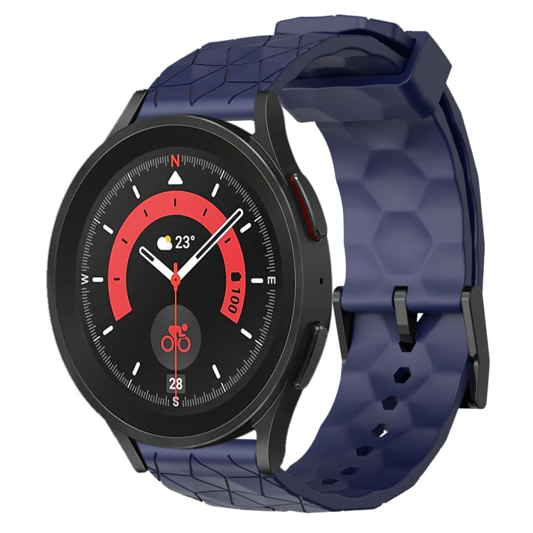 20mm Football Pattern Solid Color Silicone Watch Band, For Samsung Galaxy Watch 5 Pro 45mm, For Samsung Galaxy Watch 4 44mm
