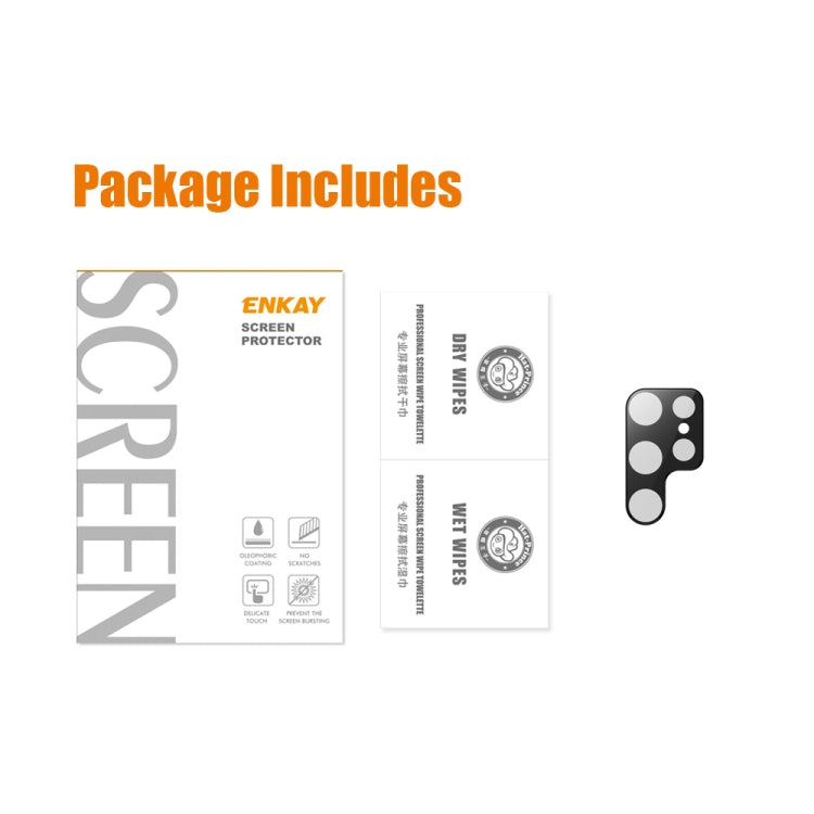 1pc For Samsung Galaxy S23 Ultra 5G ENKAY 9H Rear Camera Lens Tempered Glass Film(Black)