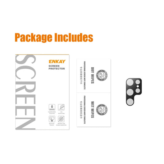 1pc For Samsung Galaxy S23 Ultra 5G ENKAY 9H Rear Camera Lens Tempered Glass Film(Black)