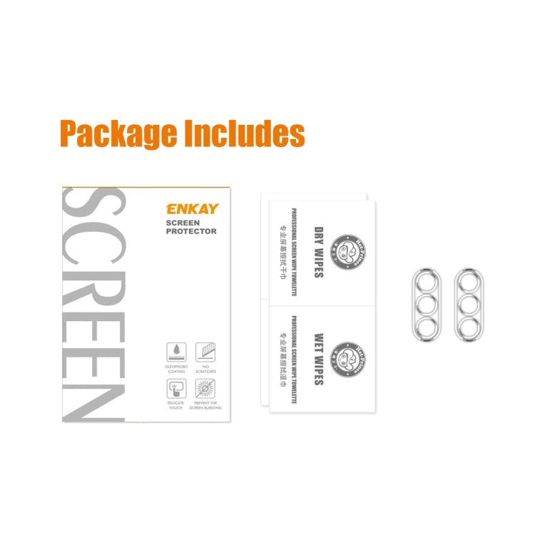 2pcs For Samsung Galaxy S23+ 5G ENKAY 9H Rear Camera Lens Tempered Glass Film