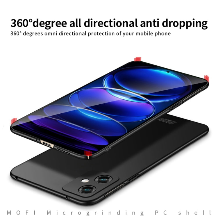 For Xiaomi Redmi Note 12 China MOFI Micro Frosted PC Ultra-thin Hard Case(Black)