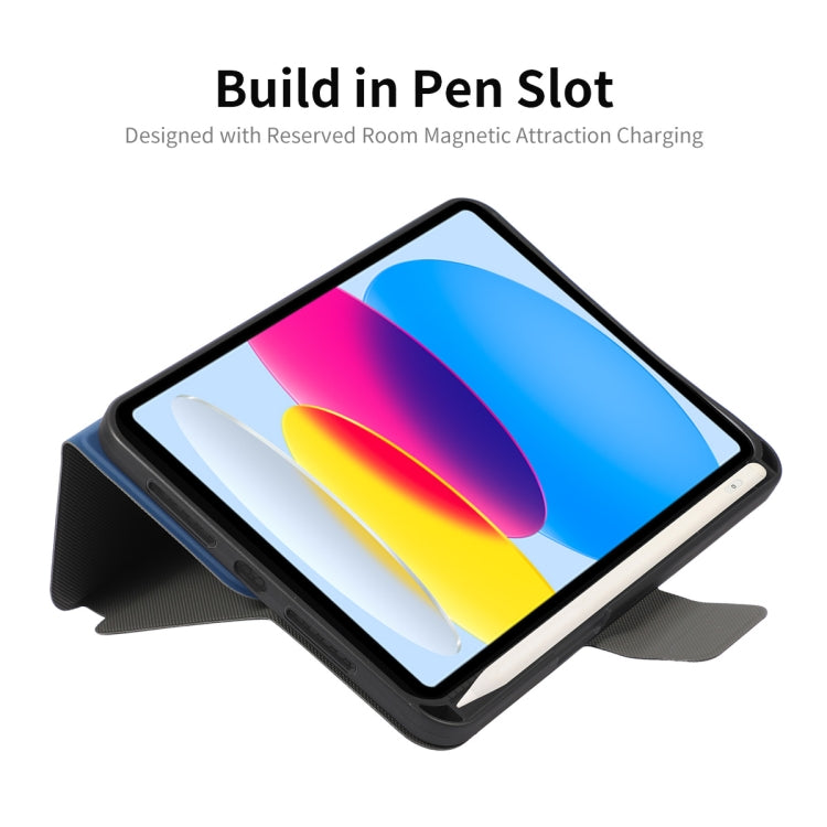 For iPad 2025 / 2022 ENKAY TPU Back Cover Smart Leather Tablet Case with Pen Slot & Holder(Light Green)