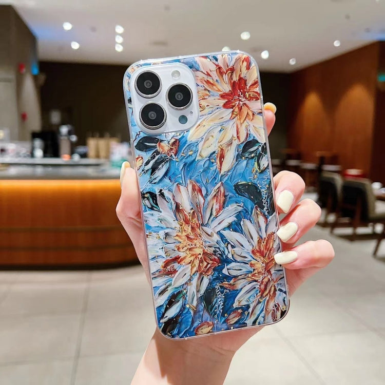 Gold Foil Oil Painting Epoxy TPU Phone Case, For iPhone 12 Pro Max, For iPhone 12 Pro, For iPhone 12, For iPhone 12 mini