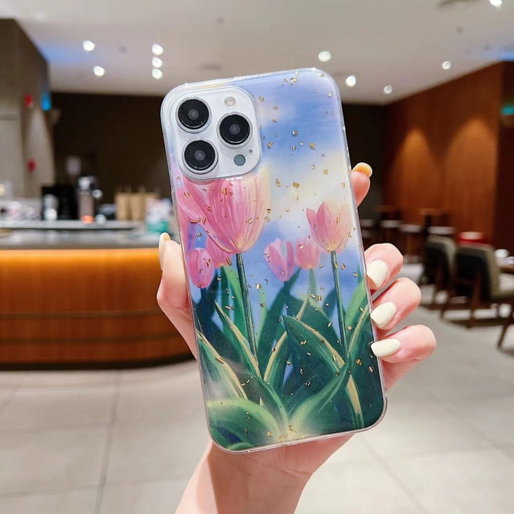 Gold Foil Oil Painting Epoxy TPU Phone Case, For iPhone 11 Pro Max, For iPhone 11 Pro, For iPhone 11