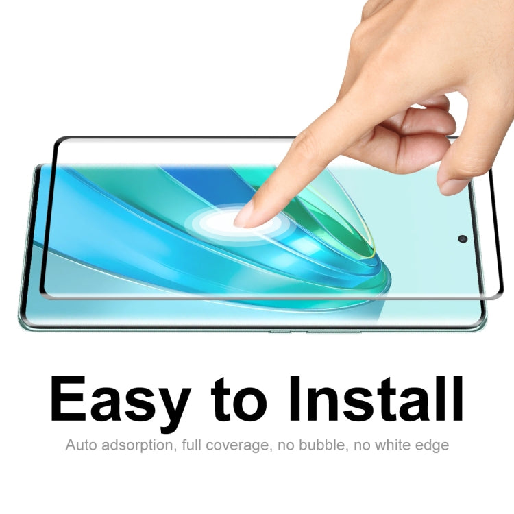 For Honor X9A / Magic5 Lite 5pcs ENKAY 0.26mm 3D Hot Bending Tempered Glass Full Film with Lens Film