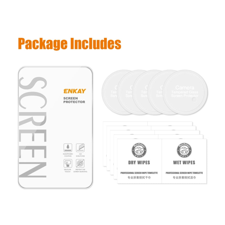 5pcs For OnePlus 11 ENKAY Hat-Prince 9H Rear Camera Lens Tempered Glass Film