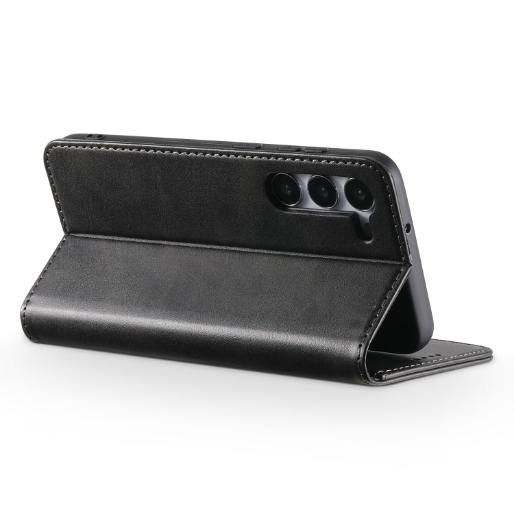 For Samsung Galaxy S23 5G Suteni Calf Texture Horizontal Flip Leather Phone Case(Black)