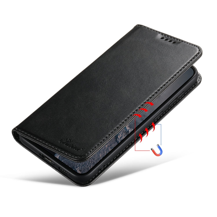 For Samsung Galaxy S24+ 5G Suteni Calf Texture Horizontal Flip Leather Phone Case(Black)