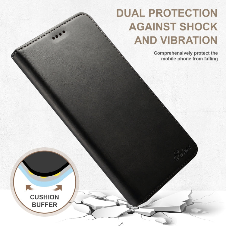 For Samsung Galaxy S24+ 5G Suteni Calf Texture Horizontal Flip Leather Phone Case(Black)