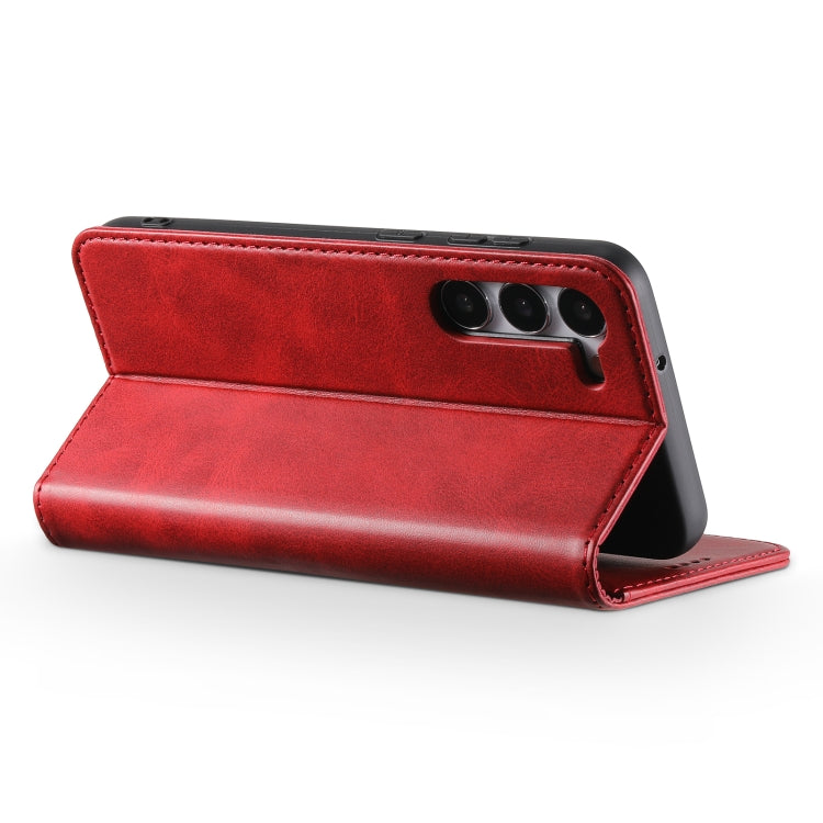 For Samsung Galaxy S24+ 5G Suteni Calf Texture Horizontal Flip Leather Phone Case(Red)