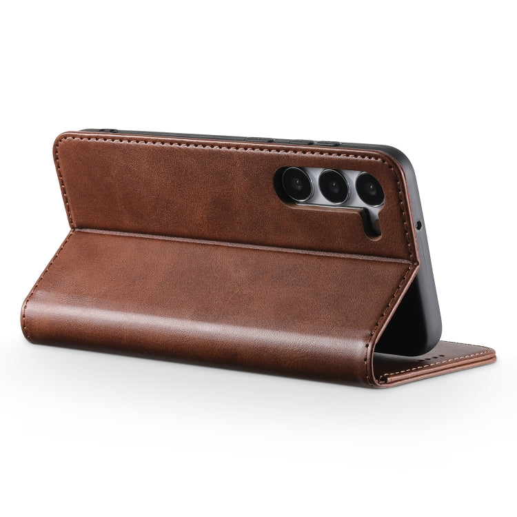 For Samsung Galaxy S24 Ultra 5G Suteni Calf Texture Horizontal Flip Leather Phone Case(Brown)