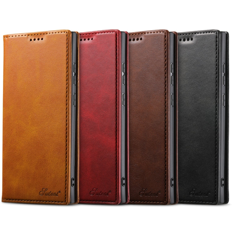 For Samsung Galaxy S24+ 5G Suteni Calf Texture Horizontal Flip Leather Phone Case(Black)
