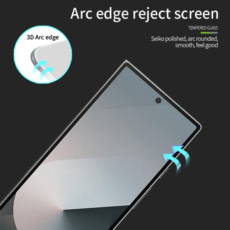 For Samsung Galaxy Z Fold6 MOFI 9H 3D Explosion-proof Curved Screen Tempered Glass Film(Black)