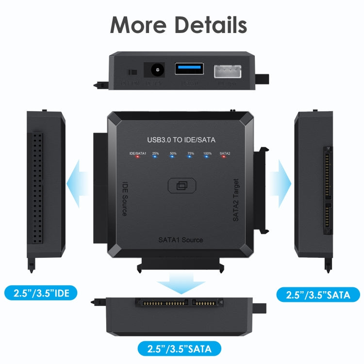 USB3.0 to SATA or IDE Hard Drive Adapter Converter With duplicator Function