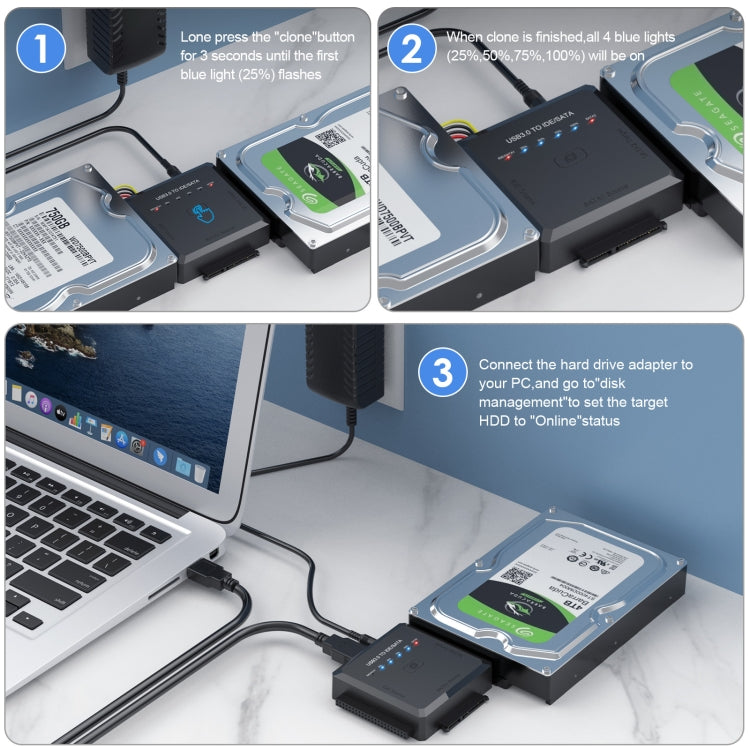 USB3.0 to SATA or IDE Hard Drive Adapter Converter With duplicator Function