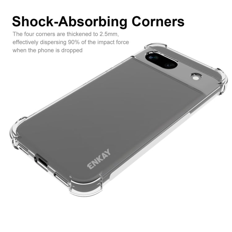 For Google Pixel 8a ENKAY Hat-Prince Transparent TPU Shockproof Phone Case