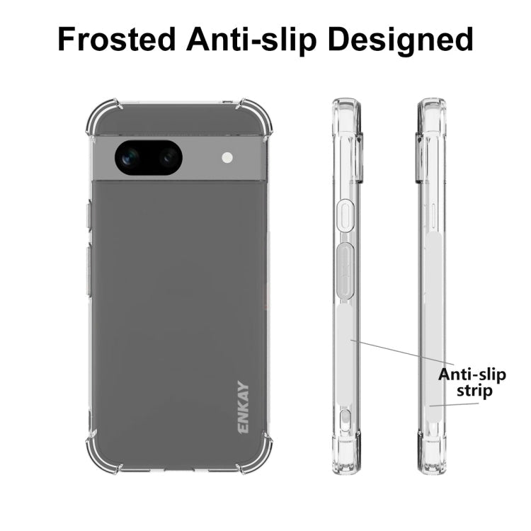 For Google Pixel 8a ENKAY Hat-Prince Transparent TPU Shockproof Phone Case