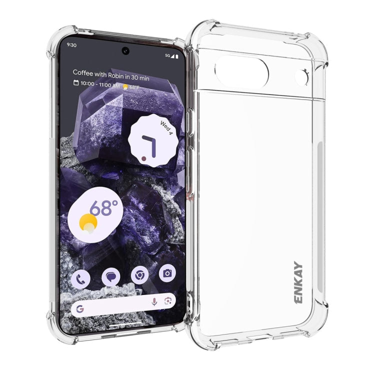 For Google Pixel 8a ENKAY Hat-Prince Transparent TPU Shockproof Phone Case