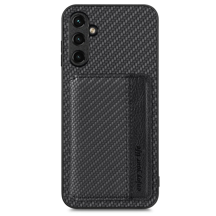 Carbon Fiber Magnetic Card Wallet Bag Phone Case, For Samsung Galaxy A34 5G